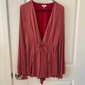 Make you mine plunging neck romper (Tobi)